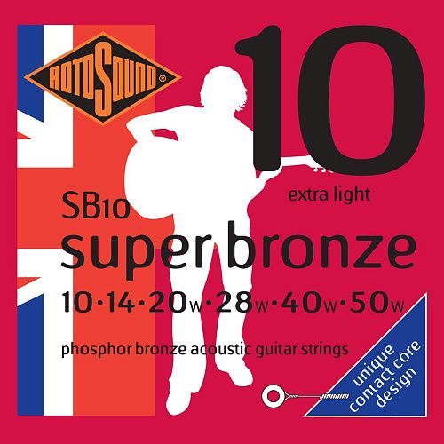 Rotosound SB10 Strings Phosphor Bronze Комплект струн для акустической гитары.